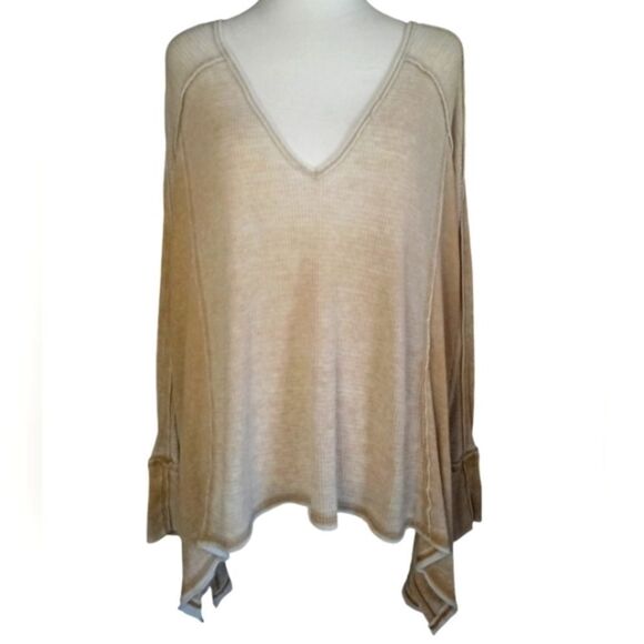 Free People Tops - Free People Pacific Thermal Long Sleeve Rust Orange Waffle Knit Size Small